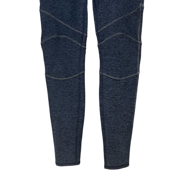 Alo Yoga Revel Dark Heather Blue AloSoft High Waist Seamed Athletic Leggings Lar - Picture 5 of 9